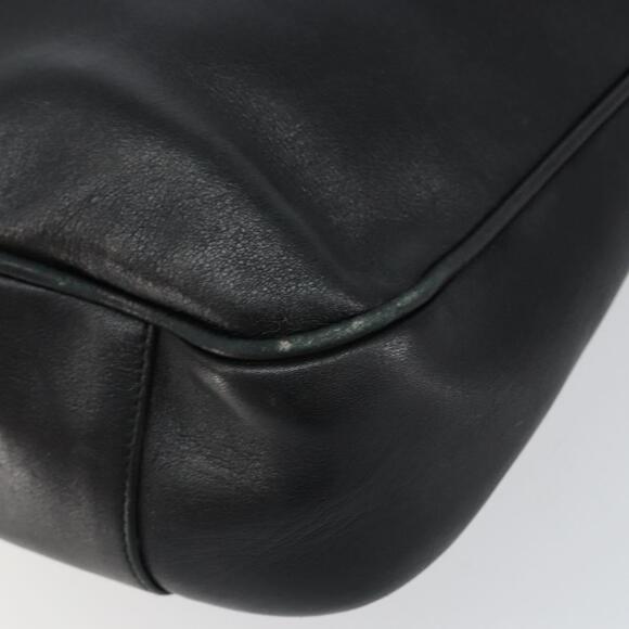GUCCI Bamboo Hand Bag Leather Black Gold 001 2123 1638 Auth ep11605